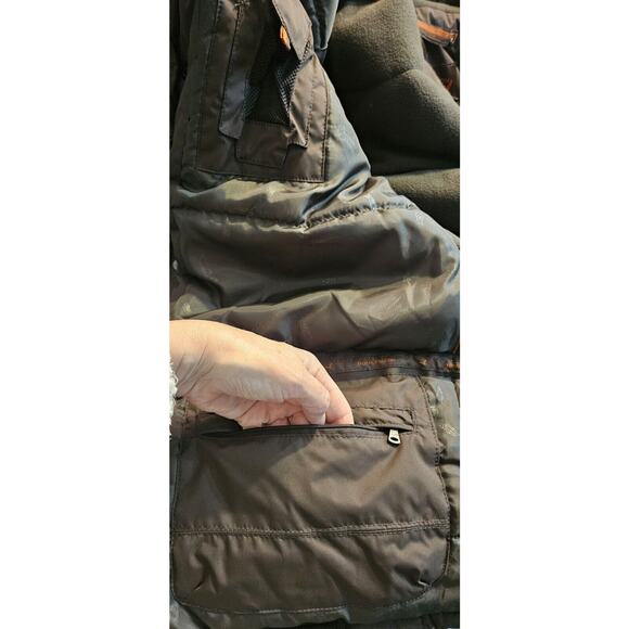 Royal Falcon Winter Parker Jacket Mens M Brown Insulated Pockets Whistle Zip - Picture 4 of 16